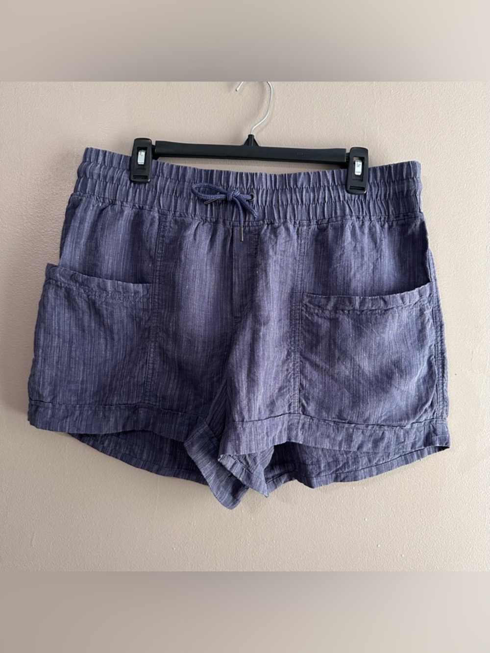 Athleta Cabo Linen Textured 4" Shorts Womens 12 Comfy Summer Casual Activewear